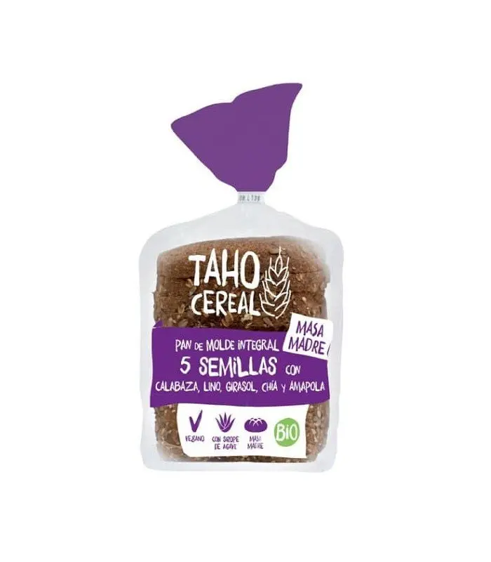 TAHO Cereal Pan de Molde Integral 5 Semillas con Masa Madre Bio