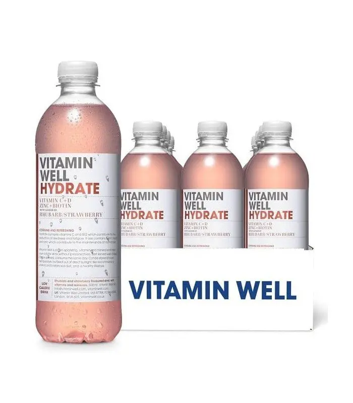 Vitamin Well Hydrate Bebida Refrescante de Ruibarbo y Fresa